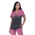 thumbnail image 2 of Koi Basics Womens Ombre Scrub Top-Heather Azalea Charcoal Ombre-Small, 2 of 4