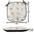 thumbnail image 5 of Birds Chair Seating Cushion Set of 6, Flying Bird Swallow Vintage Design Illustration Springtime Wildlife Classic Art, Seat Pads for Office with Anti-slip Backing, 16"x16", Beige Brown, by Ambesonne, 5 of 7