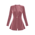 thumbnail image 6 of Yyeselk Women Open Front Velour Cardigan Coat Long Sleeve Button Down Tunic Blazer Cardigans Slim Fit Trendy Elegant Outerwear Pink XXL, 6 of 6