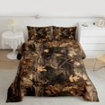 thumbnail image 2 of Homewish Tree Branches Leaves 3-Piece Full Size Comforter Sets For Children Teens Adults,Botanical Plants Bedding Comforter Set,Brown Black Lightweight Bedding Sets,Breathable Home Decor,Reversible, 2 of 8