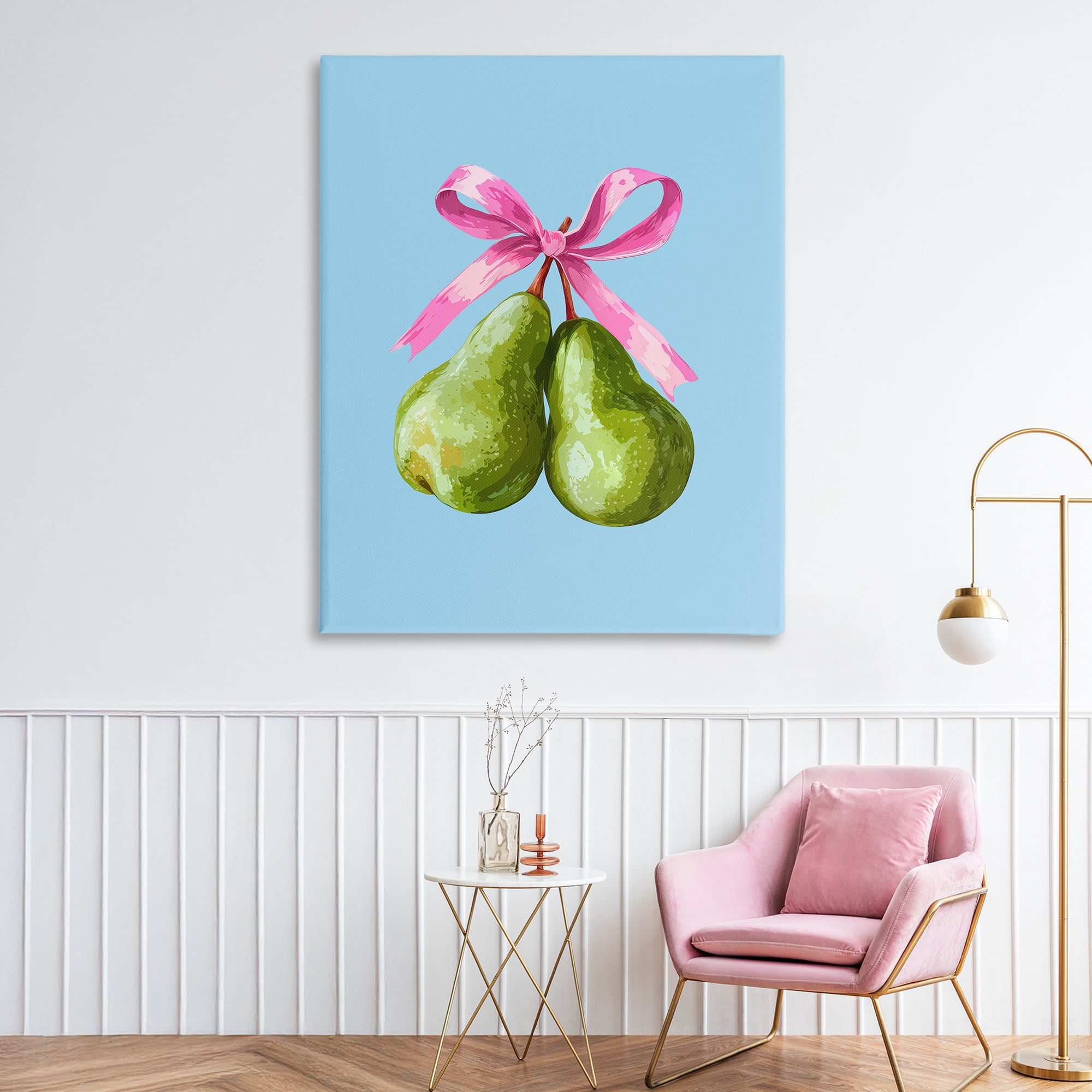 Stupell Industries Twin Pears with Ribbon Canvas Wall Art, design by Imagine It Images