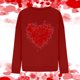 thumbnail image 3 of Gibobby Temperamento Pullover Top Sudadera para el día de San Valentín Camisas con corazón de amor para mujer de San Valentín Tops de manga larga (4)(Rojo, XXL), 3 of 5