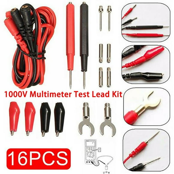 16PCS Multimeter Test Leads Kit Replacement Banana Set with For Alligator Clip