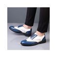 thumbnail image 5 of Fangasis Mens Dress Shoes Comfort Oxfords Lace Up Brogues Driving Non Slip Leather Shoe White Blue 6, 5 of 5