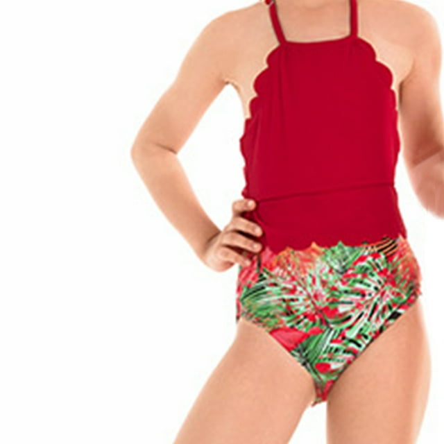 Traje de baño de 2 piezas para mujer, trajes de baño para mujer, traje de baño para madre e hija con cobertura de cadera, traje de baño de comercio exterior para madre e hija de 2 a 10 años.