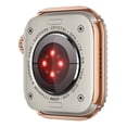 thumbnail image 3 of ELEHOLD For Apple iWatch Series 9/8/7 45mm Shockproof Protective Heavy Duty Bumper Cover Glitter Rhinstones Case, Zinc Alloy+PC Material, Impact Resistant , Shock Absorbent - Rosegold, 3 of 5
