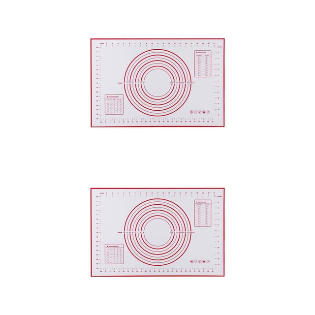 Bewildely Cake Biscuit Pastry Silicone Kneading Mat Kitchen Scales Bakeware with Rolling Pad Restaurant Home Sheet rojo 60x40cm 2Conjunto