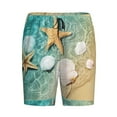 thumbnail image 4 of Naloa Starfish And Seashell Men's Short Pajama Pants, Lounge Comfort Shorts with Elasticized Waistband and Side Pockets - X-Large, 4 of 9