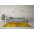 thumbnail image 3 of Ahgly Company Machine Washable Indoor Square Oriental Yellow Industrial Area Rugs, 5' Square, 3 of 4