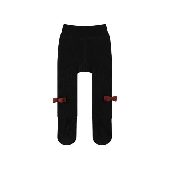 Odeerbi Fleece Lined Leggings for Toddler Girls Cotton Pantyhose Tights Socks Children's Thickening Keep Warm Solid Color Socks