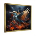 thumbnail image 5 of Designart "Layered Textures Form Mixed Media Heavens I" Animals Bird Picture Framed Canvas Art Print, 5 of 5