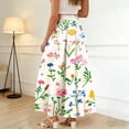 thumbnail image 6 of Maxi Skirts for Women Floral Casual Comfort A line Summer Skirts Bohemian High Waist Flowy Skirt with Pockets, 6 of 6