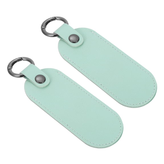 2 Pcs Leather USB Flash Drive Holder,Keychain Holder 5"x1.7" Portable Storage USB Case Protective Case with Keychain for Flash Drive,Light Blue