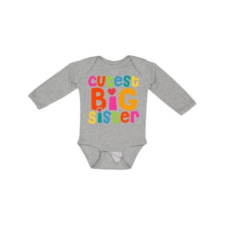 

Inktastic Cutest Big Sister Gift Baby Girl Long Sleeve Bodysuit