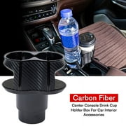 YeekTok Black Carbon Fiber Center Console Drink Cup Holder For Car Interior Accessories