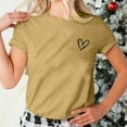 thumbnail image 4 of AherBiu Hauts d'Été pour Femmes Manches Courtes T-Shirts Confortables Imprimé Cœur Col Rond Basiques Blouse, 4 of 6