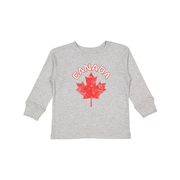 Inktastic Canada Maple Leaf Boys or Girls Long Sleeve Toddler T-Shirt