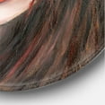 thumbnail image 3 of Designart 'Portrait Of A Young Lady With Red Flowers' Modern Circle Metal Wall Art 11x11 - Disc of 11, 3 of 5