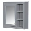thumbnail image 6 of DEALTOPS Stylish Wall Mounted Bathroom Mirror Cabinet with Cabinet and Open Shelves, Gray, 6 of 8