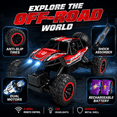 thumbnail image 5 of JoyStone 1:12 RC Cars 4WD Off-Road 2.4Ghz RC Monster Truck with Metal Shell and Light, Remote Control Car Crawler for Adult and Kid, 2 Batteries, Red, 5 of 10