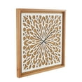 thumbnail image 6 of DecMode 32" Brown Wood Floral Wall Clock with White Cutout Board, 6 of 9