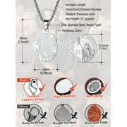 FaithHeart Saint/St. Christopher Pendant Necklace for Men Women Stainless Steel Catholic Christian Patron Oval Medal Blessings Amulet Silver Men Jewelry Gift for Boyfriend Husband Birthday