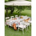 thumbnail image 3 of Outdoor Tablecloth with Umbrella Hole and Zipper, Fall Orange Blue Rectangle Table Cloth 60x102 Inch Waterproof Tablecloth, Autumn Thanksgiving Floral Botanical Retro Picnic Table Cover for Patio, 3 of 7