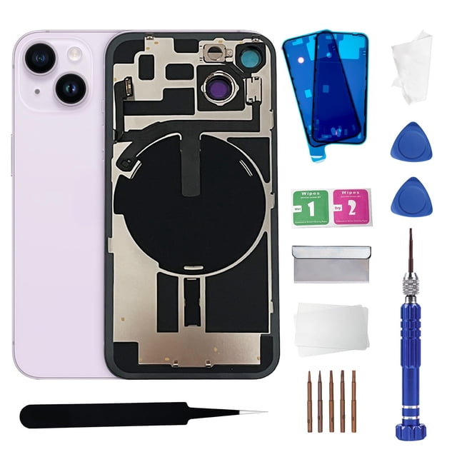 Reemplazo de cristal trasero ZNZHKR para iPhone 14 de 6.1 pulgadas, color morado