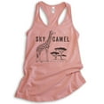 thumbnail image 1 of Sky Camel Tank Top, Ladies Racerback Tank Top, Funny Giraffe Tank, Safari Tank, Desert Pink, Medium, 1 of 3