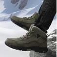 thumbnail image 3 of Botas de nieve para hombre, cálidas, de invierno, con forro de lana, para exteriores, antideslizantes, con cordones, impermeables, de moda, para senderismo, 3 of 5