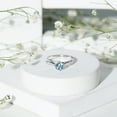 thumbnail image 5 of Rosec Jewels Aquamarine Engagement Ring with Diamond - 6 mm Round March Birthstone Ring - AAA Grade - with Jewelry Box, 14K White Gold, US 8.50, 5 of 8