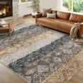 thumbnail image 6 of BouPower Washable Area Rugs, 10x13Ft Large Rug with Non-Slip Backing, Modern Geometric Rug, Stain-Resistant Bohemian Accent Carpet Soft Low Pile Carpet for Bedroom Farmhouse Dining Table, 5 Sizes, 6 of 7