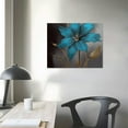 thumbnail image 3 of Nawypu  Teal Gray Flower Wall Art Painting Turquoise Blue Floral Picture Print on Canvas Still Life Artwork Home Kitchen Bedroom Bathroom Decor Gift Stretched Ready to Hang, 3 of 4