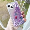 thumbnail image 2 of Compatible with iPhone 15 Glitter Case Bling Sparkle Luxury Liquid Floating Quicksand Case Women Girls Slim Soft TPU Cute Flower Protective Transparent Cover,Butterfly, 2 of 12