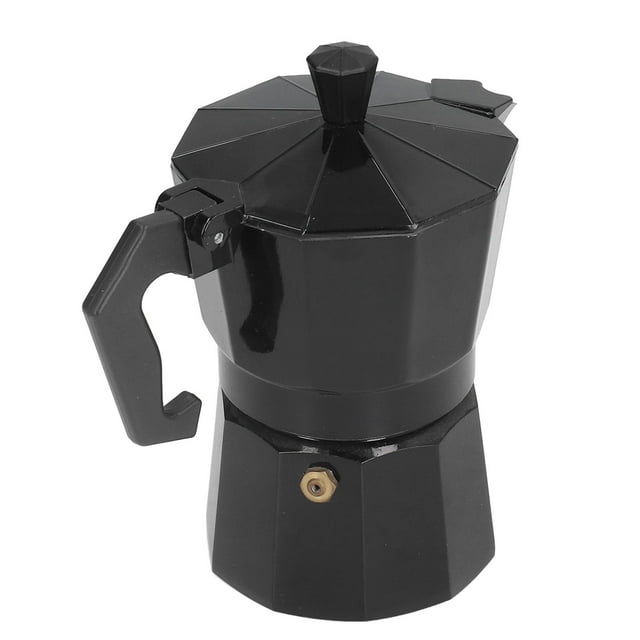 Coffee Pot Coffee Percolator Moka Pot Italian Cafetiere Stovetop Coffee Maker 150ML 3 Cups Aluminum Coffee Pot Percolator Italian Cafetiere Household Moka Coffee Tea MakerBlack