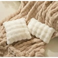 thumbnail image 3 of Fennco Styles Luxury Faux Fur Decorative Throw Pillow Cover 18" W X 18" L – Ivory Plush Fluffy Cushion Case for Couch, Bedroom, Living Room and Office Décor, 3 of 9