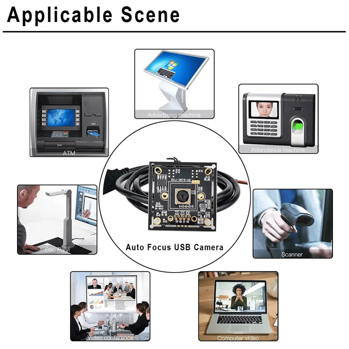8MP IMX179 Sensor Autofocus Camera with USB2.0 Support UVC OTG Plug & Play 100 Degree No Distortion Lens 4K WebCam