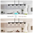 thumbnail image 6 of ACE-LIGHTS,Modern Industrial 5-Light Chandelier with Clear Glass Shades(Bulbs Not Included),Hanging Ceiling Light Fixture for Living Room,Dining Room,Kitchen Island(Black), 6 of 9