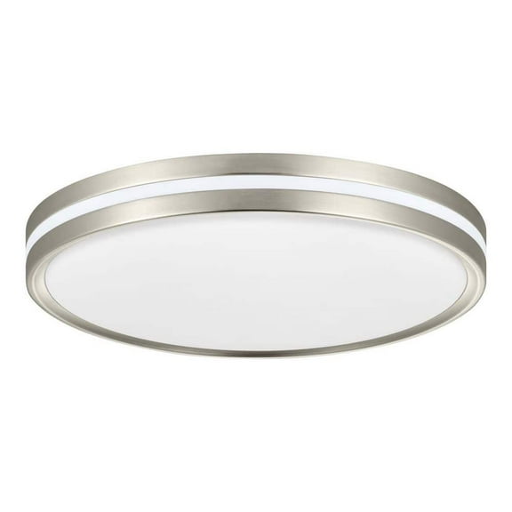 Ashburrow 15 in. Light Brushed Nickel Adjustable CCT Integrated LED Ceiling Flush Mount Fixture with Night Light