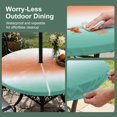 thumbnail image 5 of Round Outdoor Tablecloth with Umbrella Hole and Zipper, Burnt Orange Green Ombre Tablecloth with Elastic Waterproof, Color Gradient Modern Abstract Art Patio Table Covers for 31" - 35" Pool Tables, 5 of 9