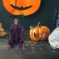 thumbnail image 4 of Squelette Suspendu Terrifiant Réaliste avec LED Yeux Rouges et Sons Cage Effrayant pour Fête d'Halloween en Extérieur, 4 of 4