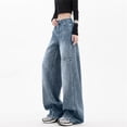 thumbnail image 4 of LWavelet Womens Paneled Wide Leg Jeans High Waisted Daily Casual Denim Pants Light Blue 2XL, 4 of 5