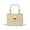 White, variant on Woven Paper Box Handbag with Detachable Chain Strap - Lightweight Boho Straw Textured Tote Crossbody for Summer Beach Vacation,Black