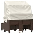 thumbnail image 5 of vidaXL Garden Sofa 2-Seater with Canopy and Stools Brown Poly Rattan, 5 of 5