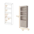 thumbnail image 3 of FM FURNITURE Durango 25"W 3-Shelf Modern Engineered Wood Bookcase in Light Gray, 3 of 7