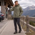 thumbnail image 4 of Youthup Men's Packable Hooded Long Coat - 3D Tailored Loose Fit Outdoor Commuter Jacket with Multiple Pockets, 4 of 13