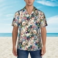 thumbnail image 2 of Fotbe Rose Flowers Hawaiian Shirt for Men Unisex Summer Beach Casual Short Sleeve Cotton Linen Button Down Shirts-3X-Large, 2 of 5