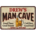 thumbnail image 1 of DREW'S Man Cave Metal Sign 8 x 12 Matte Finish Metal 108120011434, 1 of 1