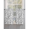 thumbnail image 3 of Kitchen Curtains 45 Inches length, Black Eucalyptus Leaves Window Treatment Curtain Drapes, Summer Botanical Watercolor Retro Lightweight Window Panels for Living Room Bedroom, 52"x45", 2 Panels, 3 of 7