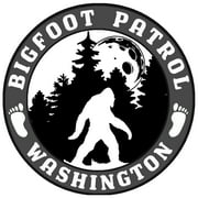 Washington Bigfoot Patrol Decorative Car Truck Decal Window Sticker Vinyl Die-Cut Vacation Travel Souvenir X-File Unexplained Mysteries Space Ship UFO Flying Saucer Cryptid Sasquatch